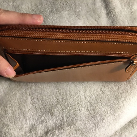 Lodis Caramel Zipper Wallet - Picture 7 of 9